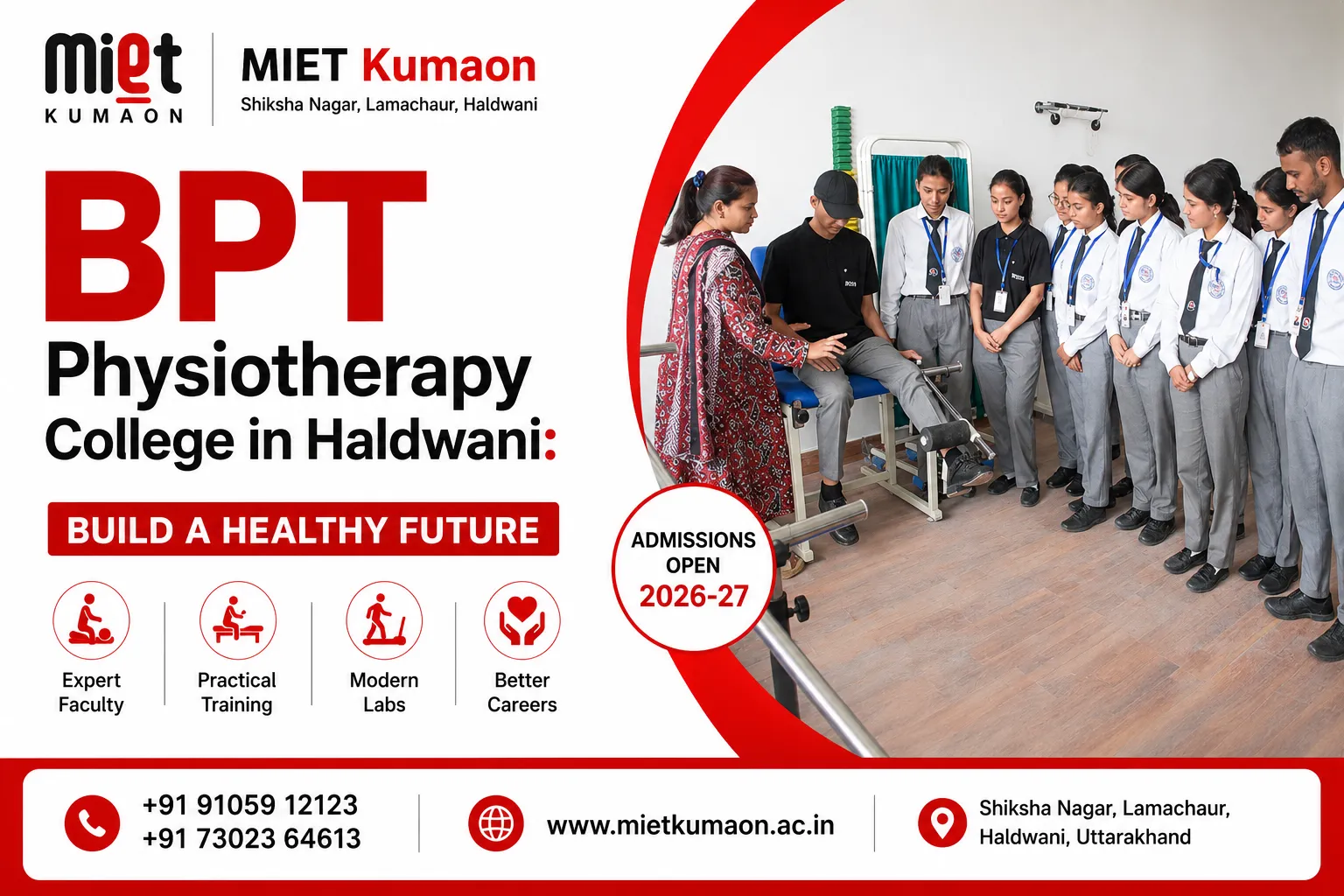 Bachelor of Physiotherapy course at MIET Kumaon Haldwani